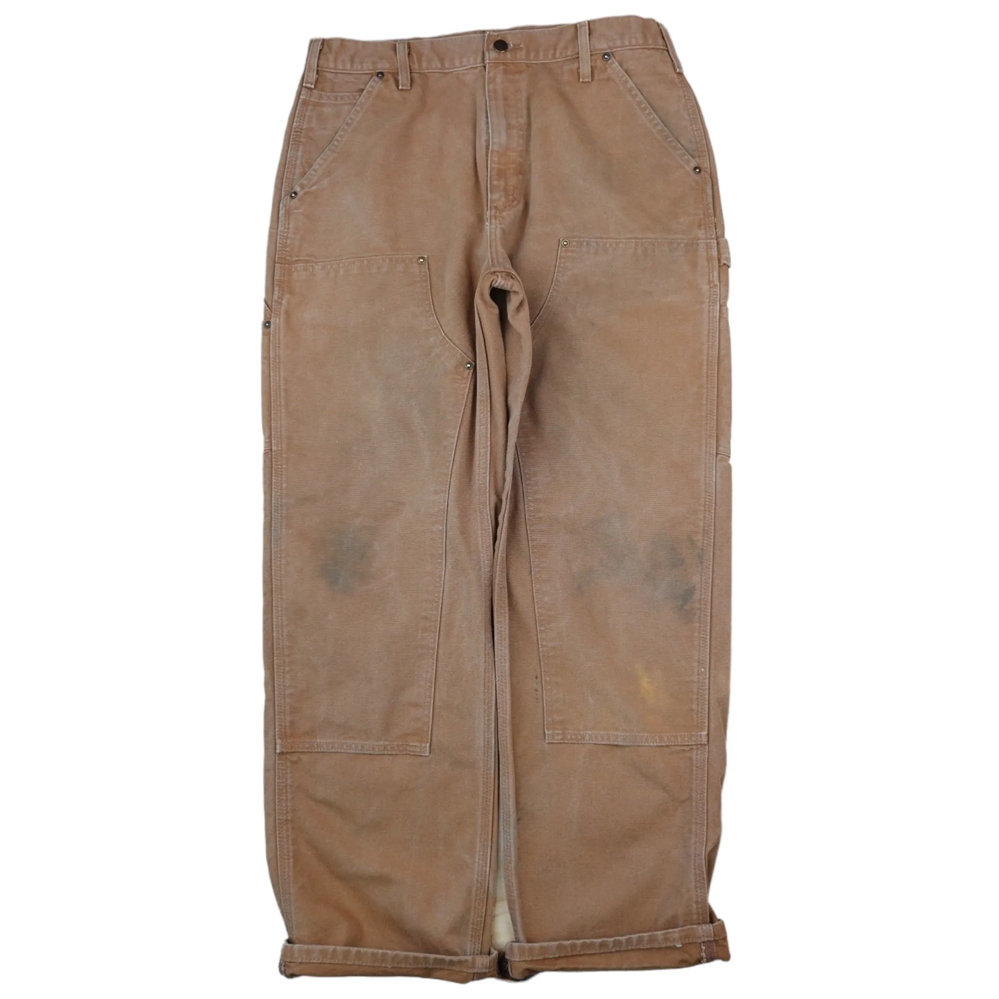 Vintage Dark Khaki Carhartt Double Knees Pants - 36 X 32