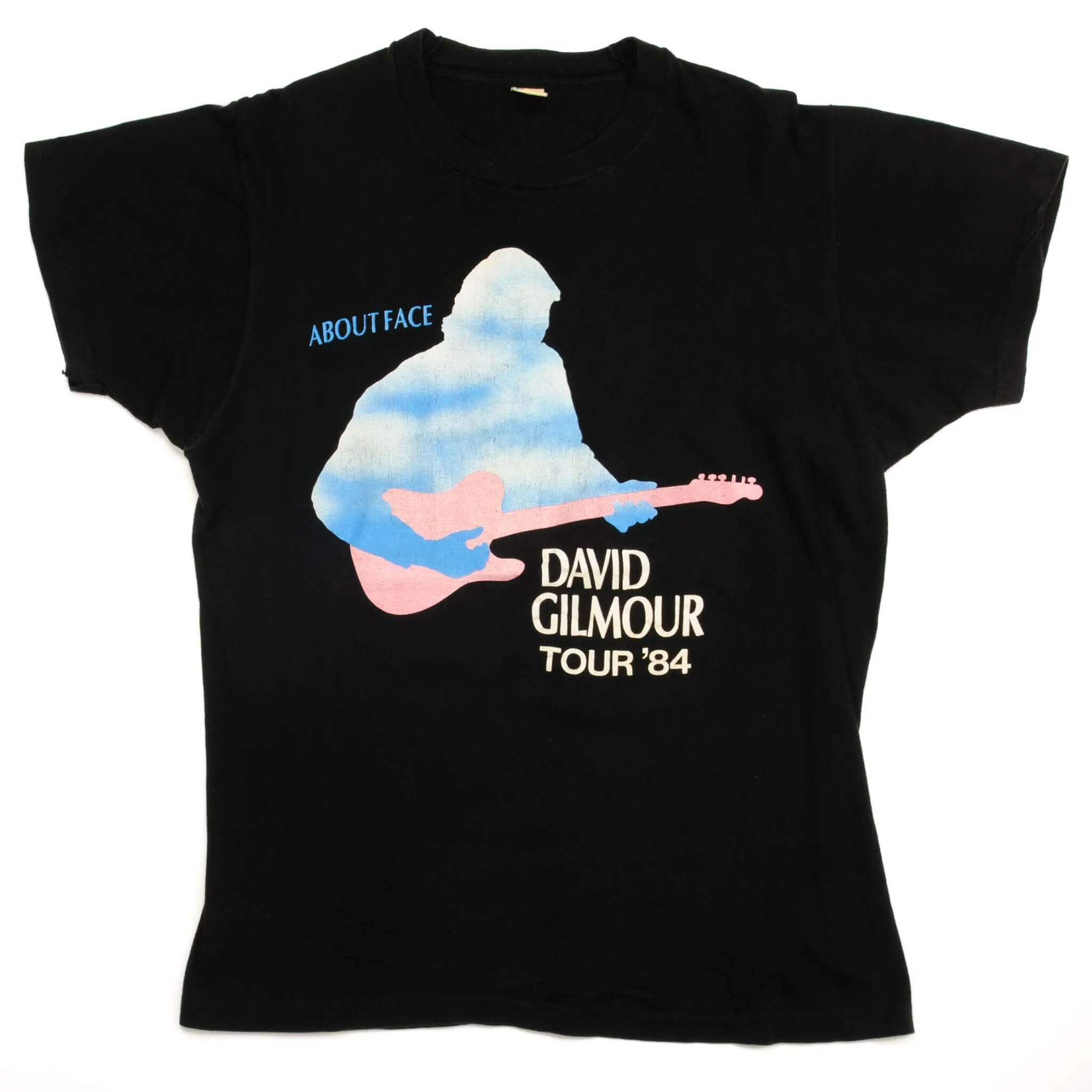 VINTAGE DAVID GILMOUR TEE SHIRT ABOUT FACE TOUR 1984 SIZE LARGE MADE IN USA