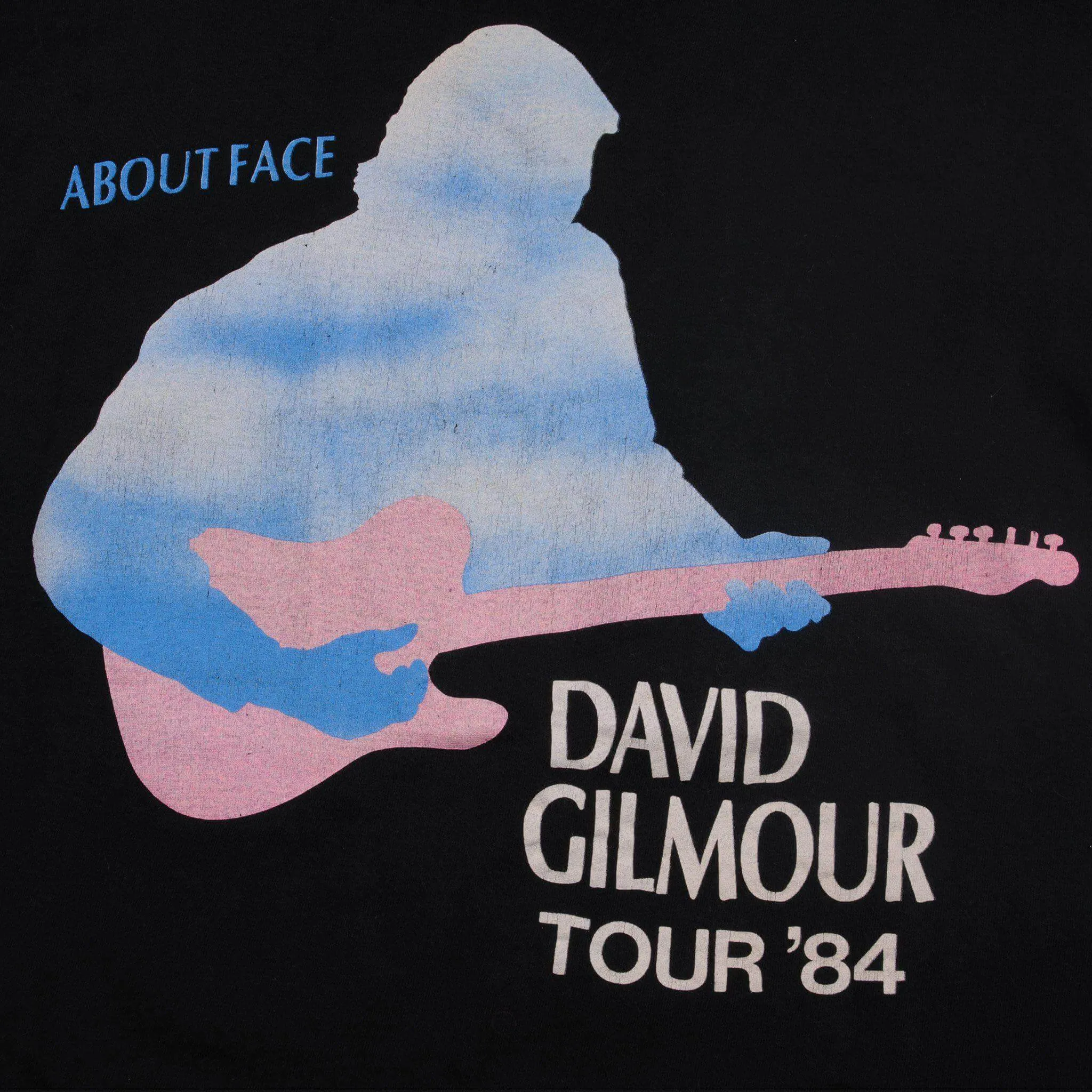 VINTAGE DAVID GILMOUR TEE SHIRT ABOUT FACE TOUR 1984 SIZE LARGE MADE IN USA