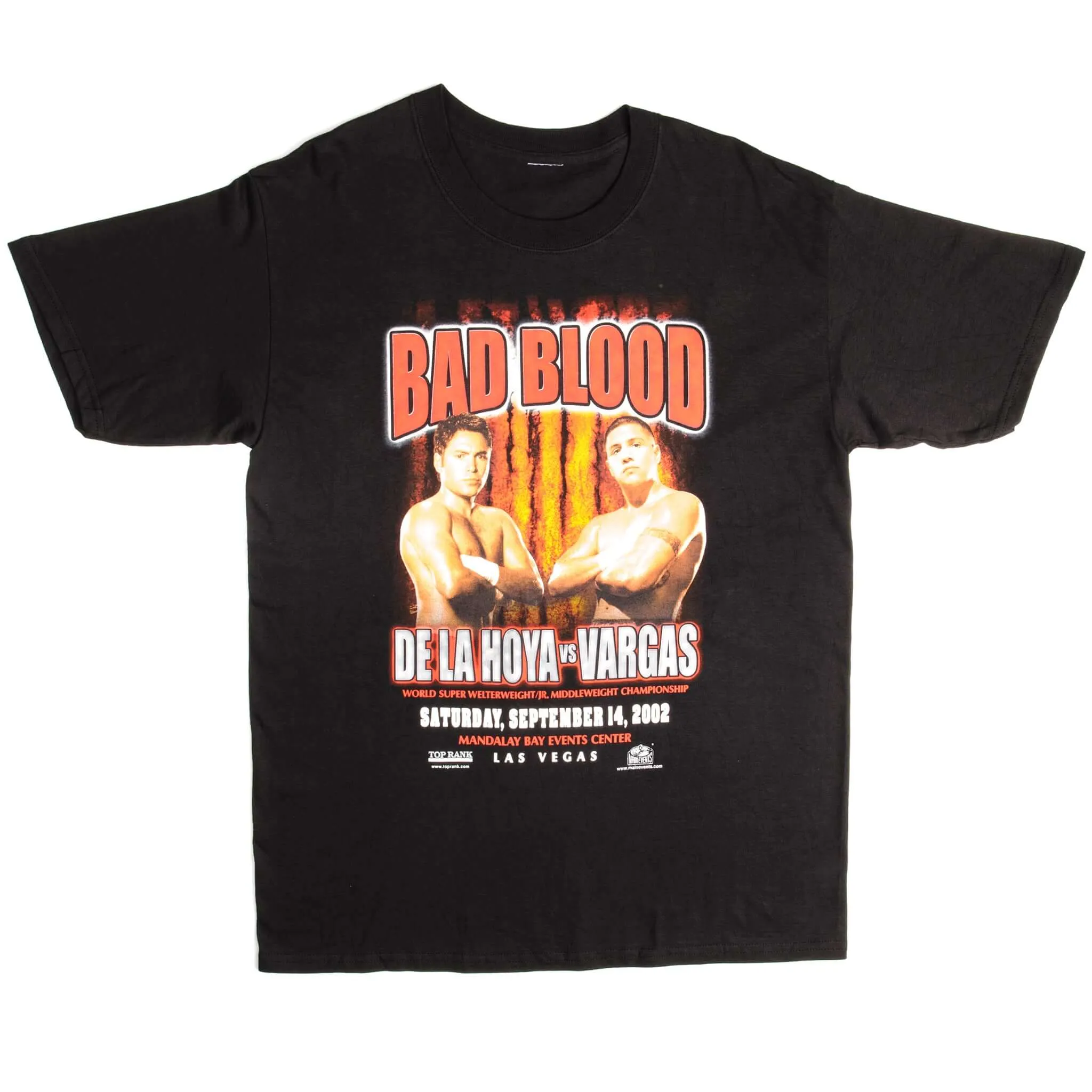 VINTAGE DE LA HOYA VS VARGAS BAD BLOOD TEE SHIRT 2002 SIZE LARGE