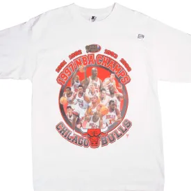 VINTAGE DEASTOCK NBA CHICAGO BULLS 1997 CHAMPIONS TEE SHIRT LARGE MADE USA