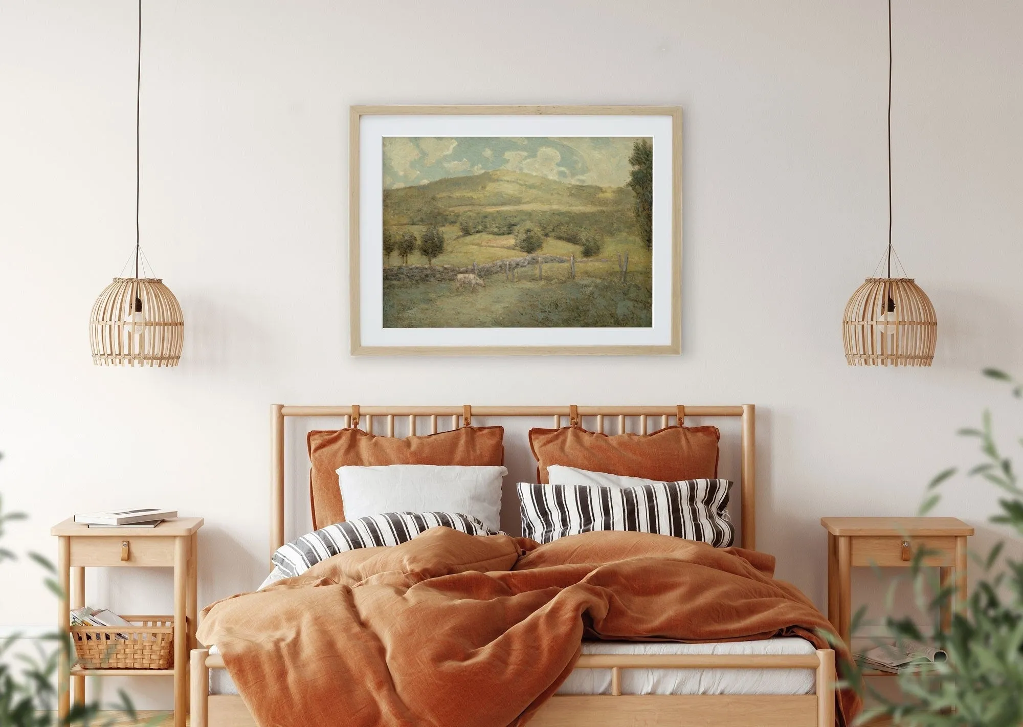 Vintage Farm with Cows Wall Art