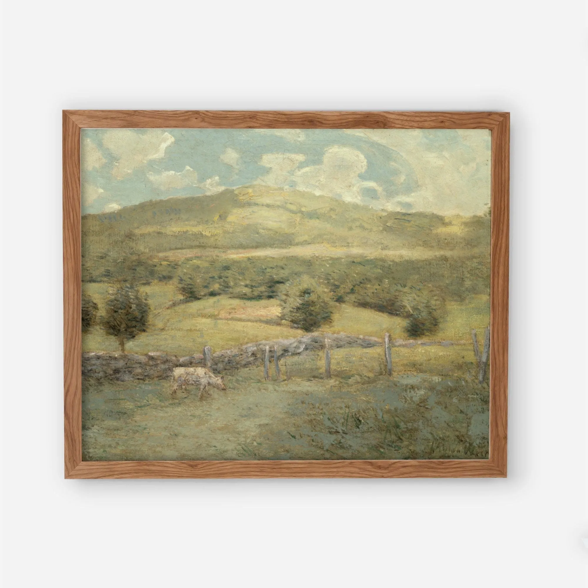 Vintage Farm with Cows Wall Art