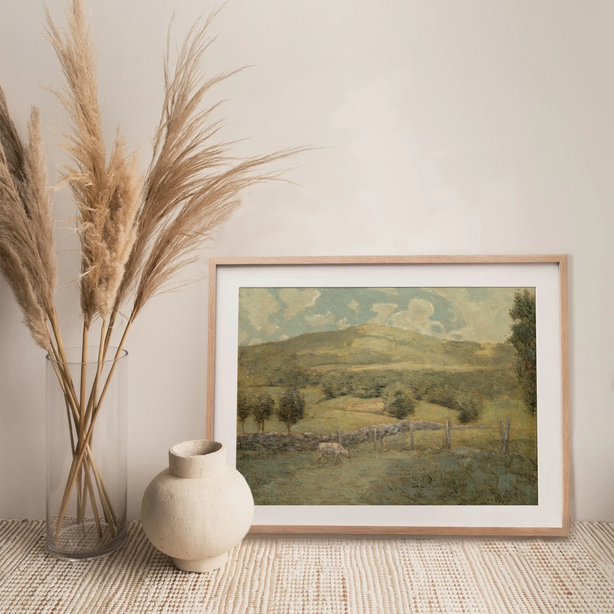 Vintage Farm with Cows Wall Art