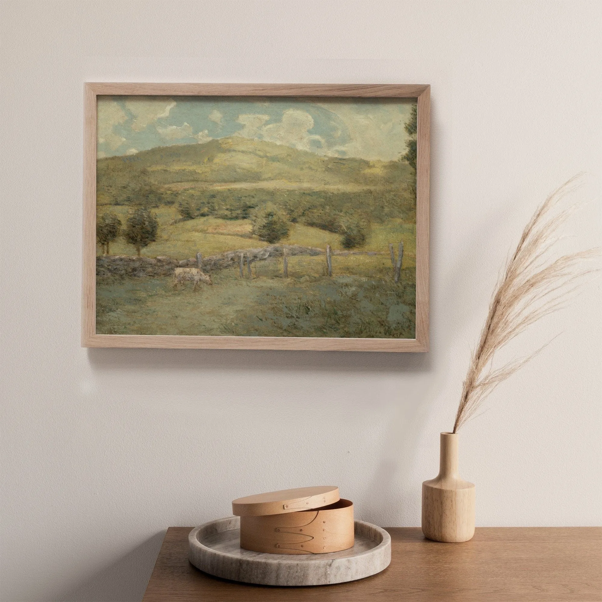 Vintage Farm with Cows Wall Art