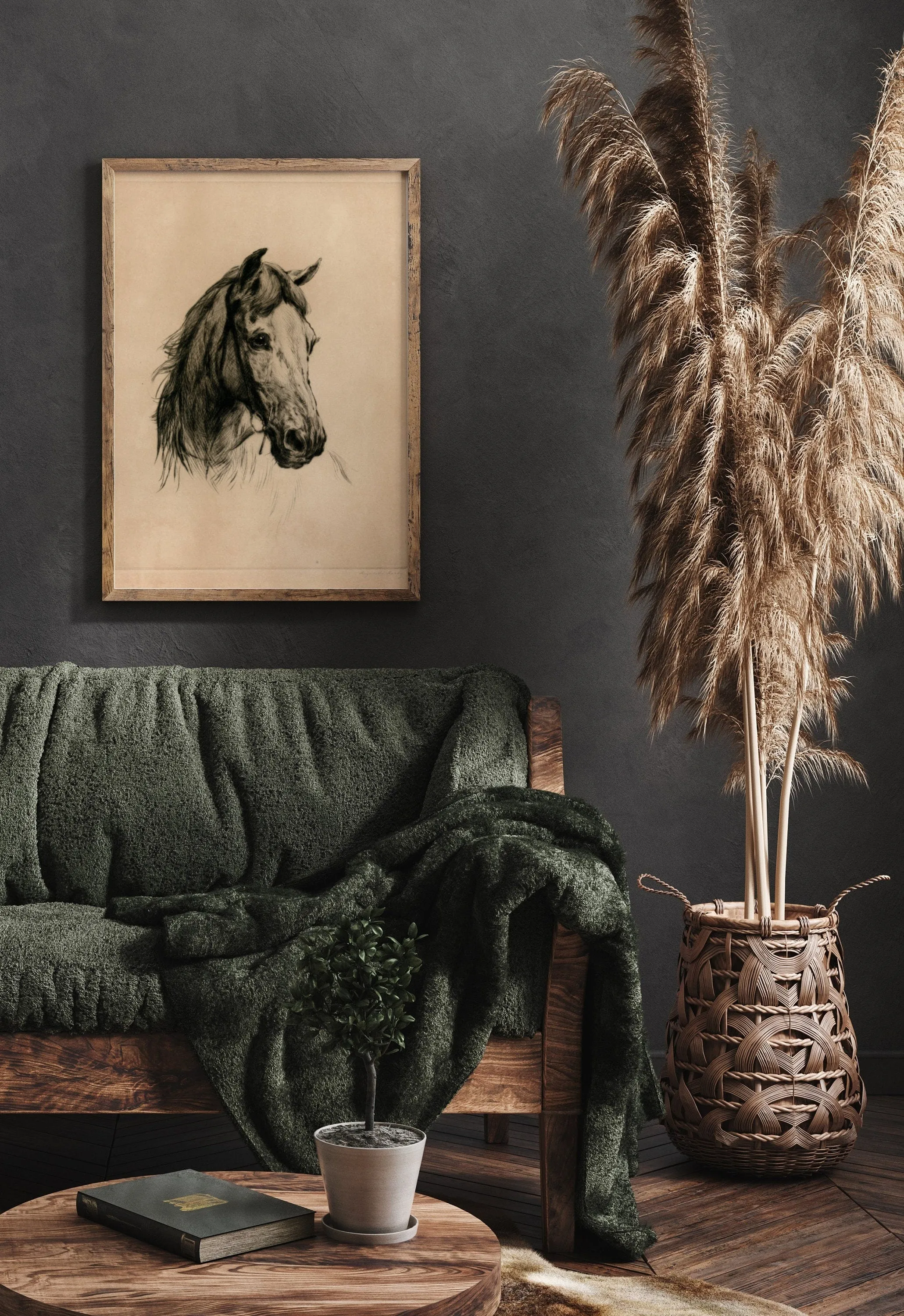 Vintage Horse Sketch Wall Print