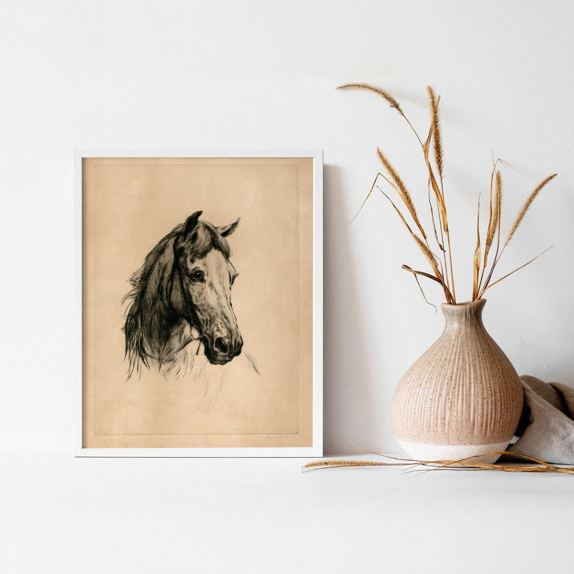 Vintage Horse Sketch Wall Print