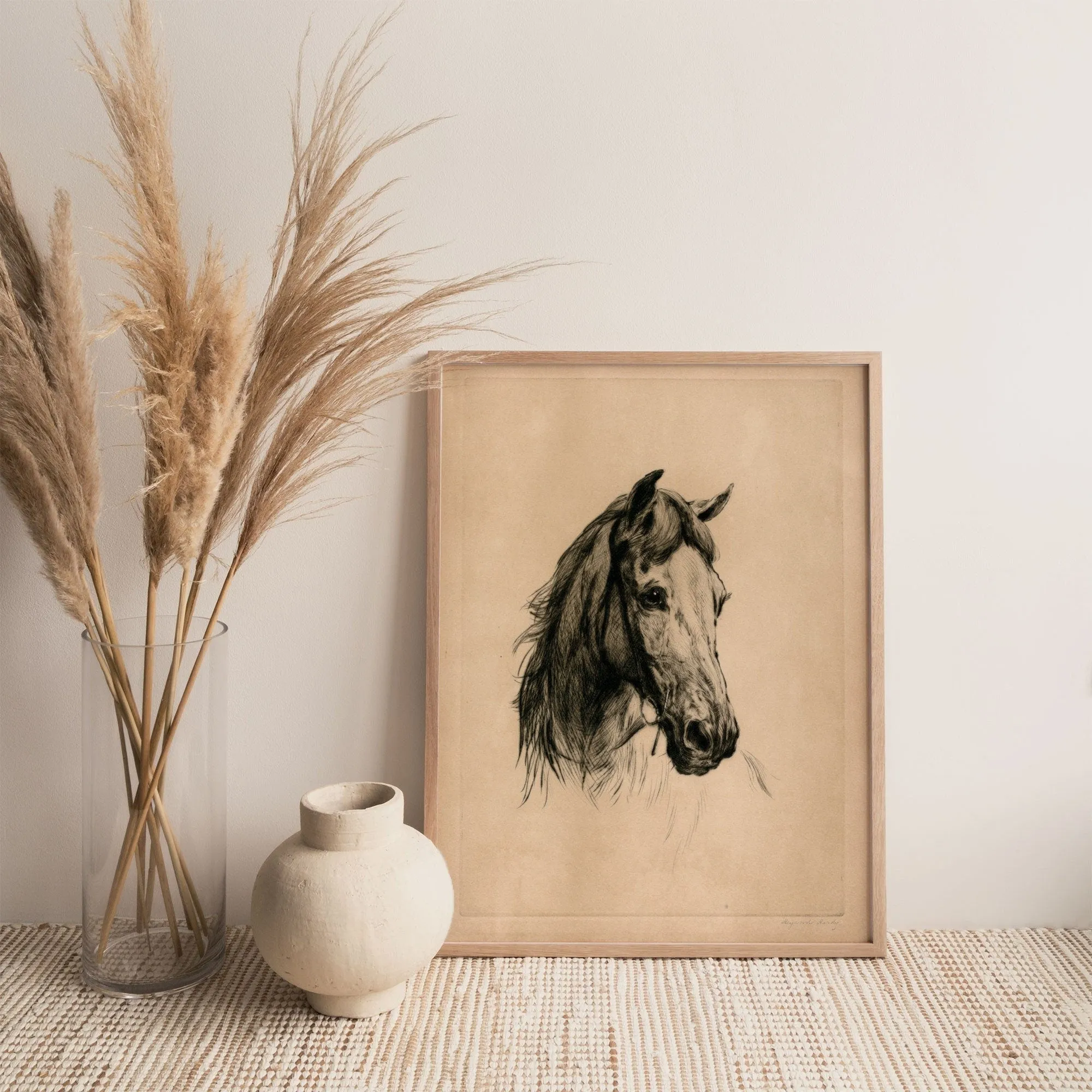 Vintage Horse Sketch Wall Print