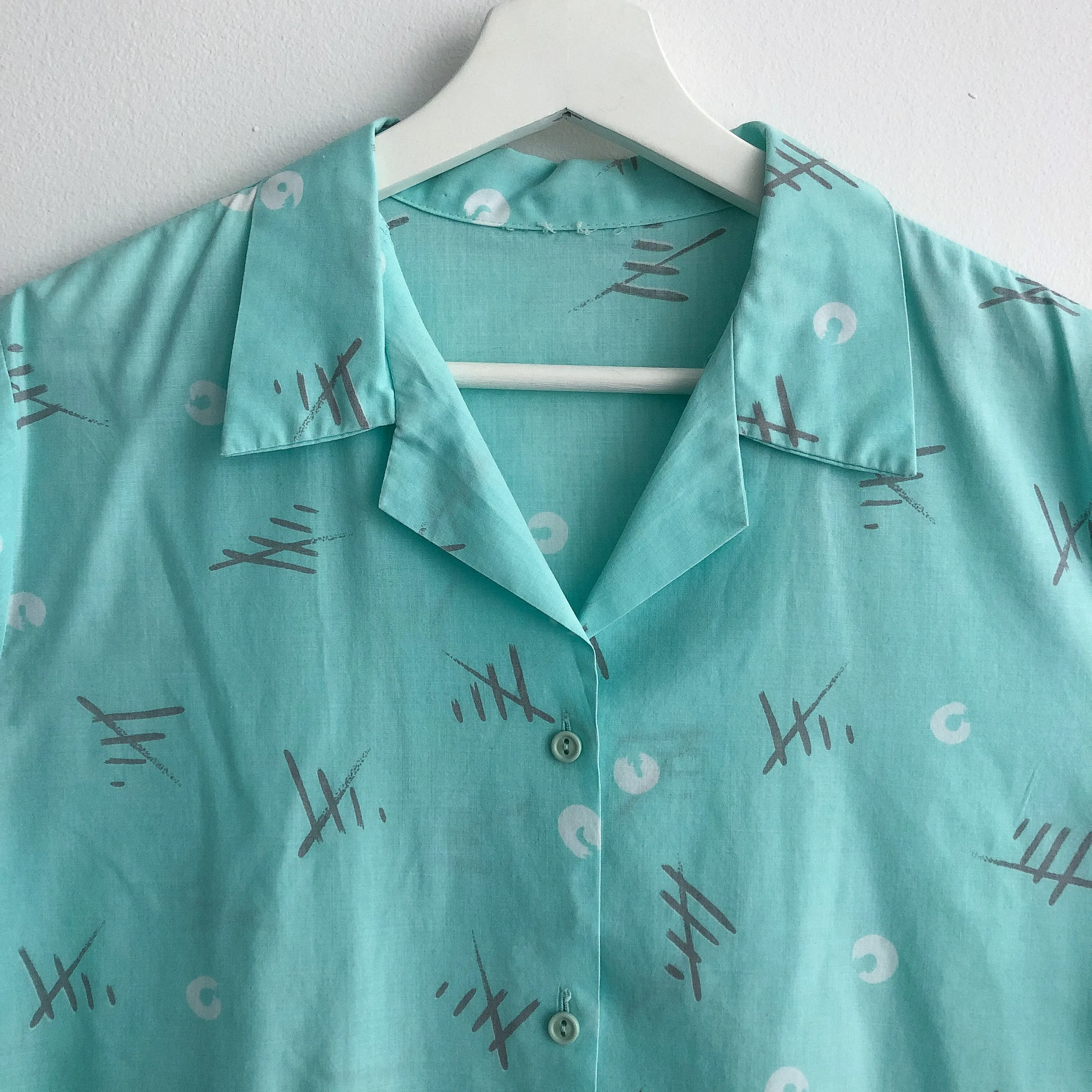 Vintage Light Blue Pattern Shirt