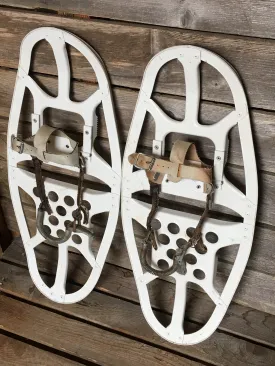 Vintage Metal Snowshoes - White