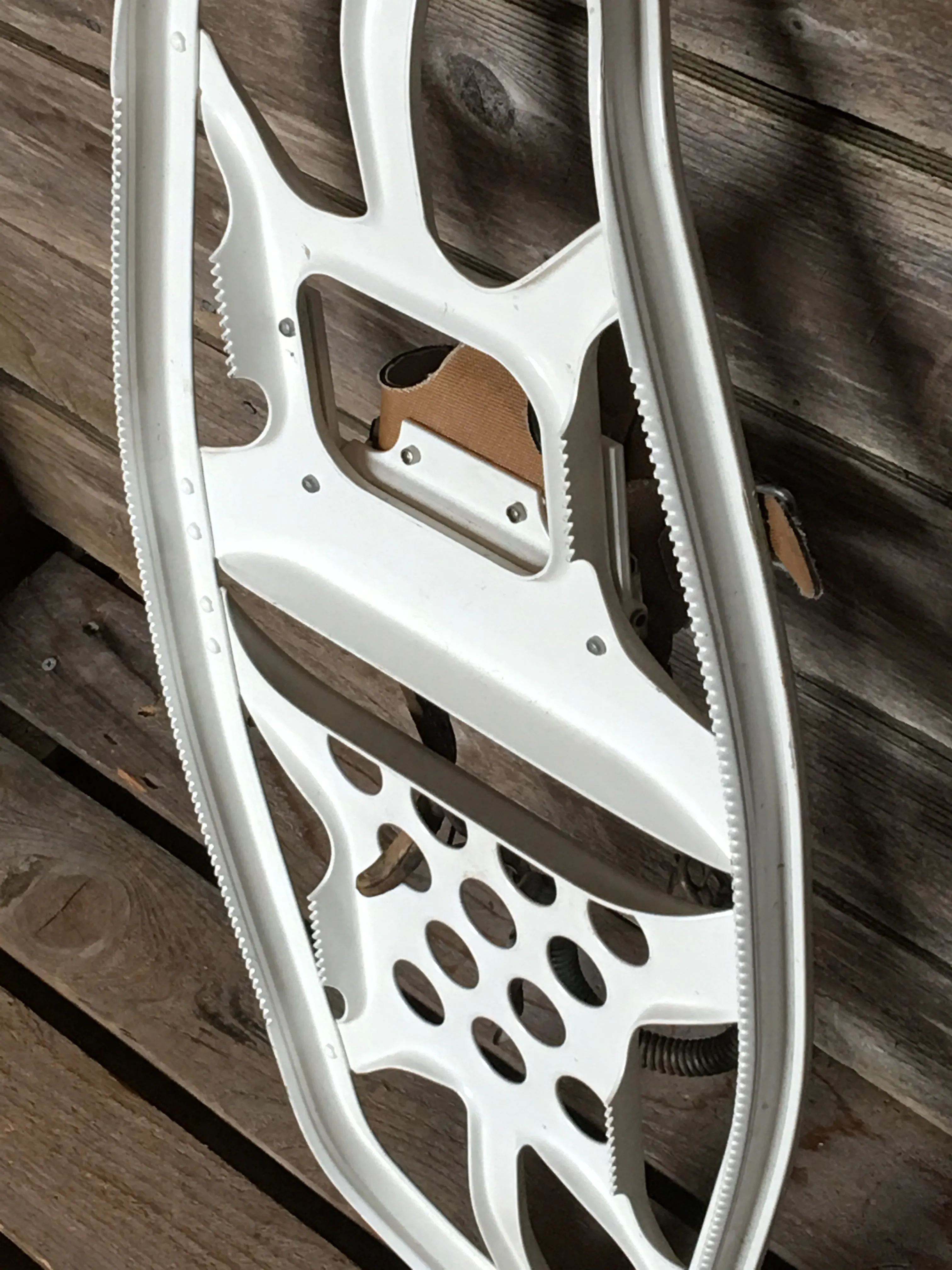 Vintage Metal Snowshoes - White