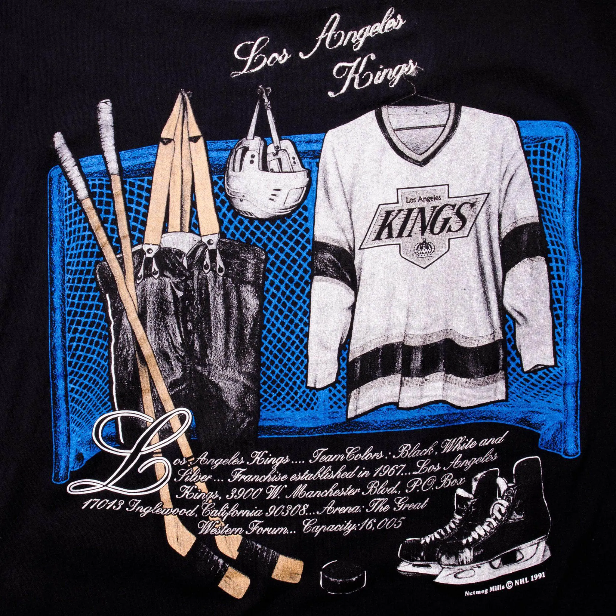 VINTAGE  NHL LOS ANGELES KINGS TEE SHIRT 1991 SIZE LARGE MADE IN USA