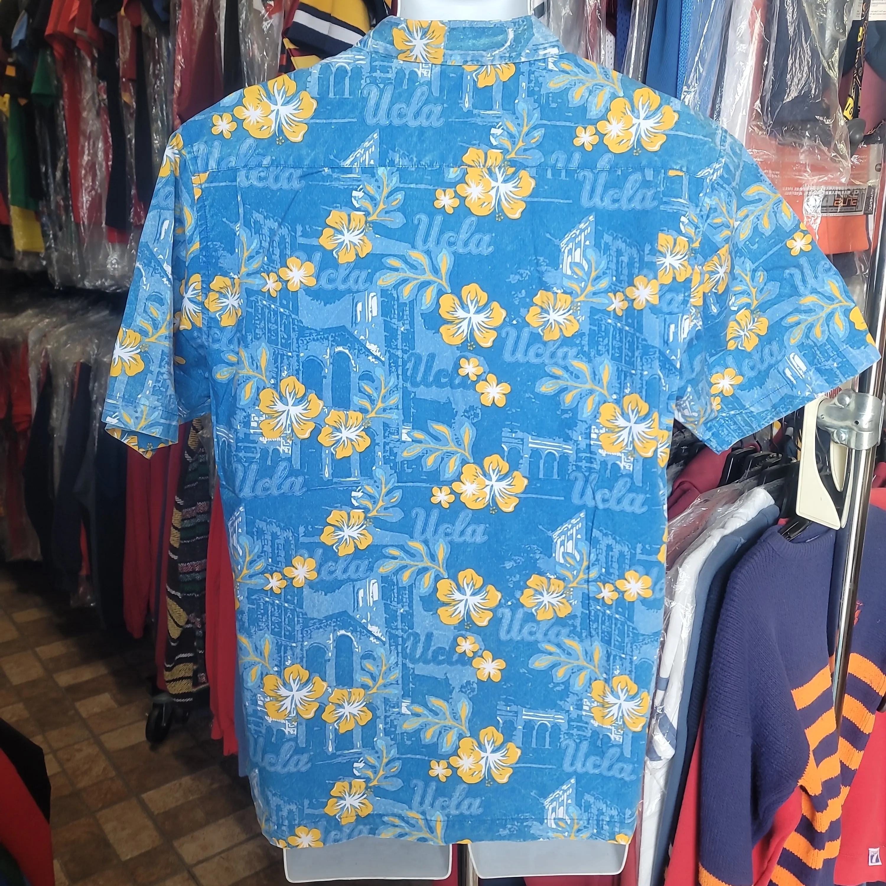 Vintage UCLA BRUINS NCAA Chiliwear Cotton Hawaiian Shirt L