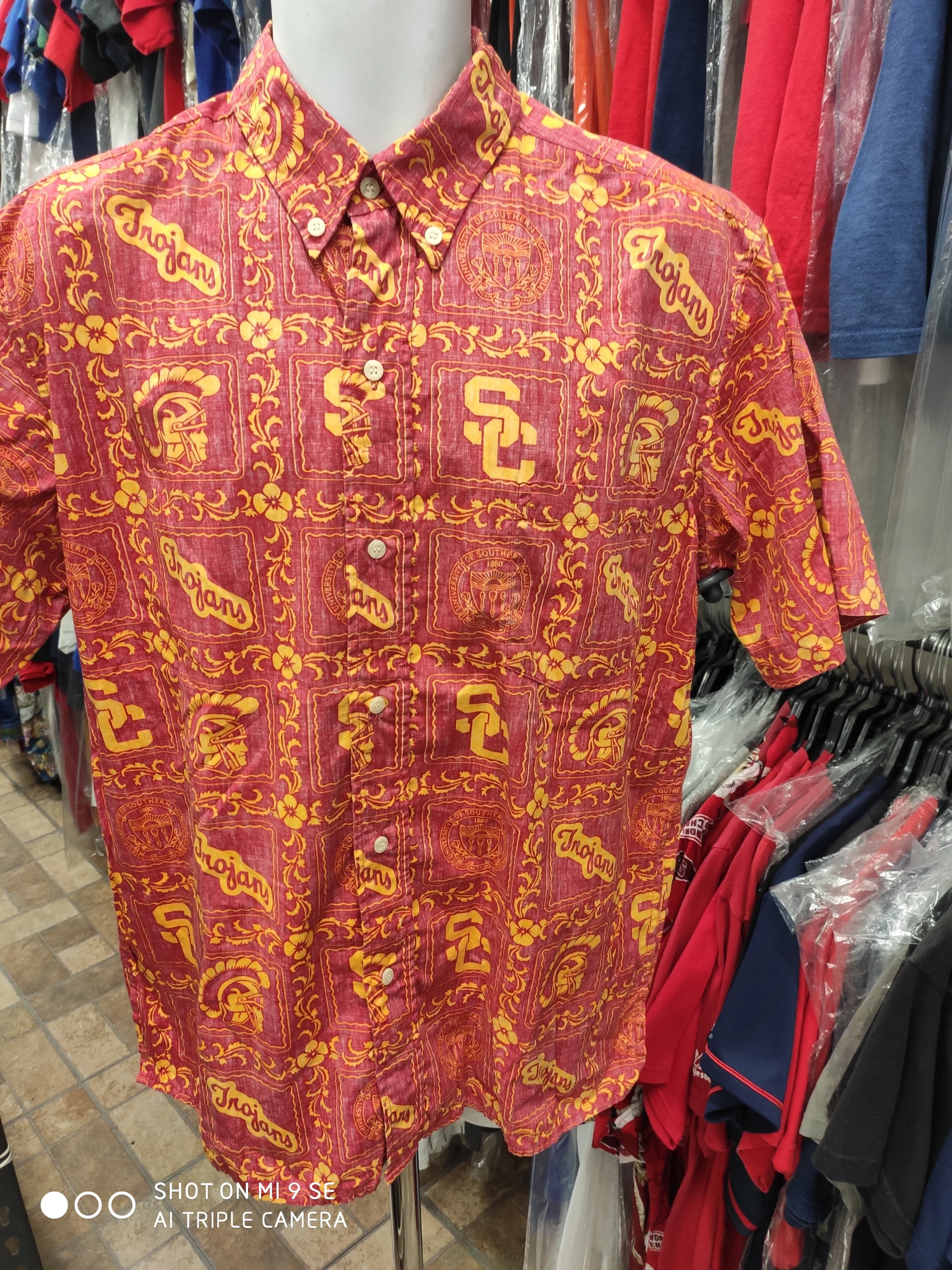 Vintage USC TROJANS NCAA Reyn Spooner Cotton Hawaiian Shirt L