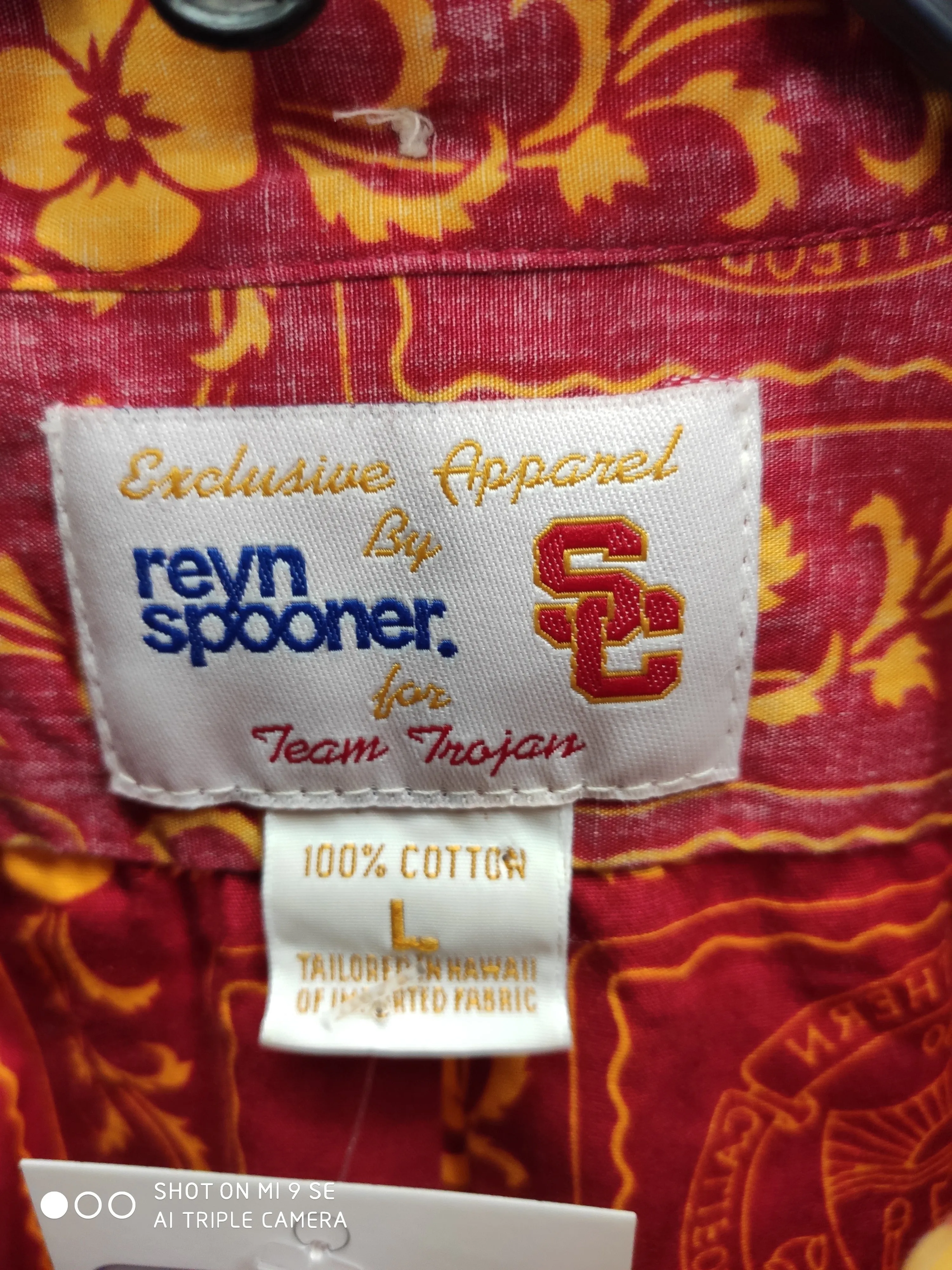 Vintage USC TROJANS NCAA Reyn Spooner Cotton Hawaiian Shirt L