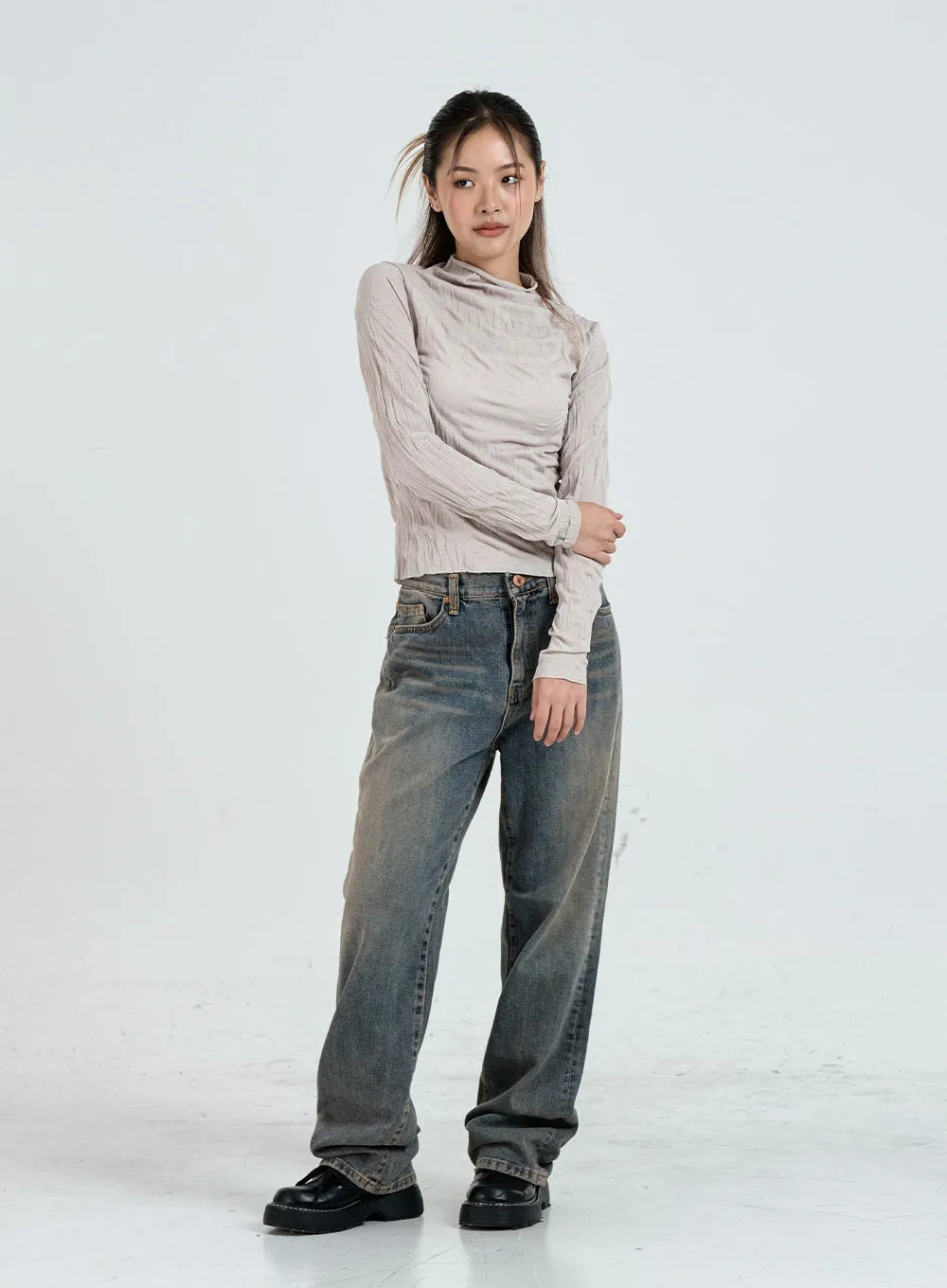 Vintage Washing Wide Pants Unisex CO11