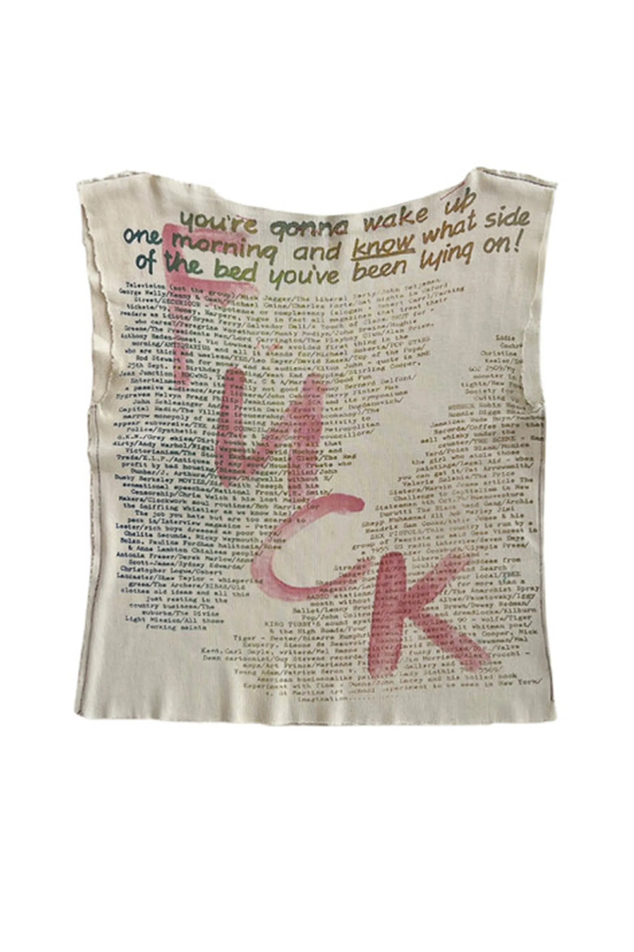 VIVIENNE WESTWOOD & MALCOLM MCLAREN SEX "WHAT SIDE OF THE BED..." T-SHIRT 1975-76